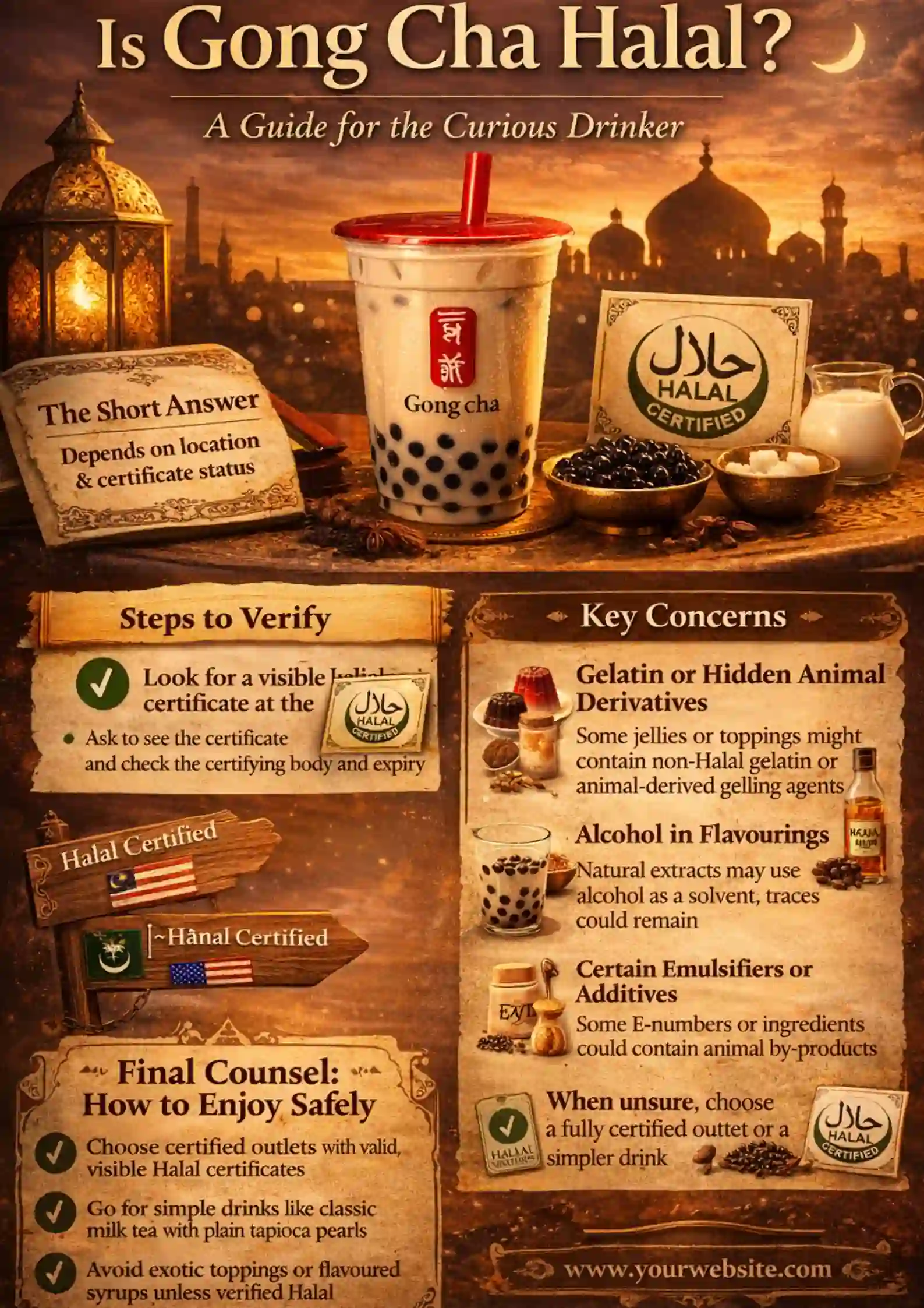 Gong Cha Halal infographic 